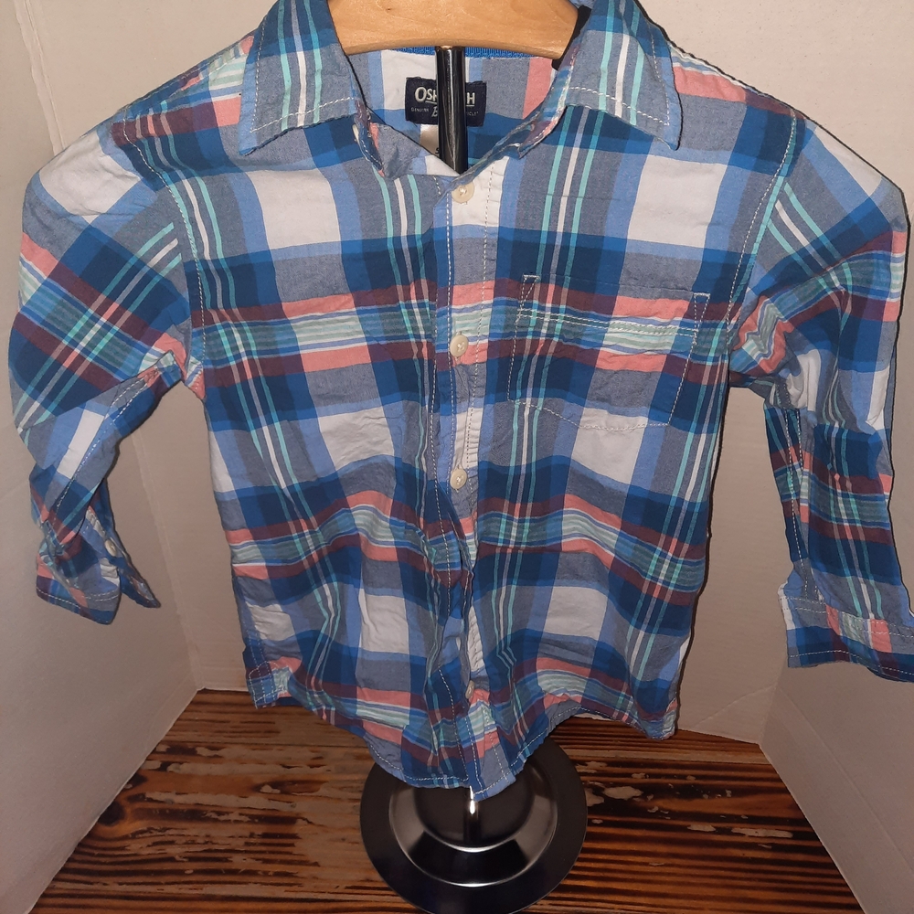 OshKosh B'gosh Boy's Blue Plaid Shirt